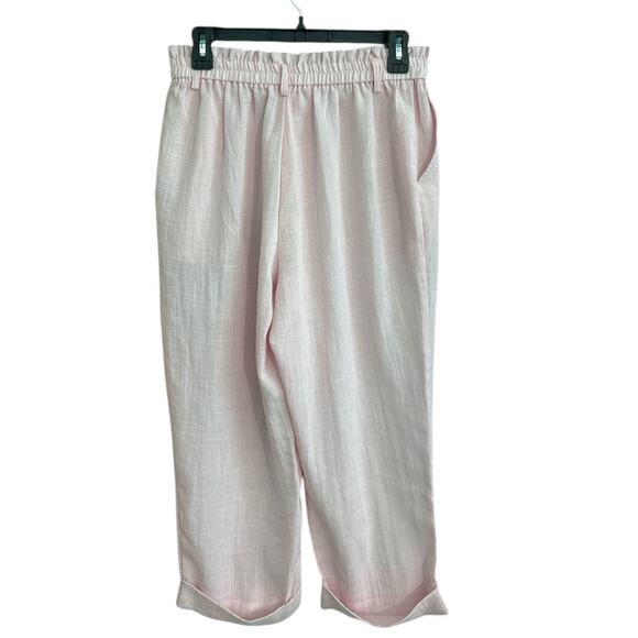 Halara Women's High Waisted Capri Linen-Feel Pants Pink Size Medium Cropped NEW - Picture 5 of 8